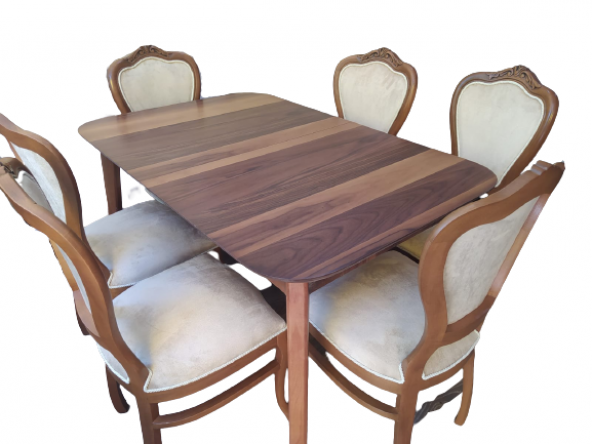 Masa 18497 MUZ AYAK Model Sandalye Kayın Lükens Aslan Cevz YAN Açıl tabla El yapı - 6