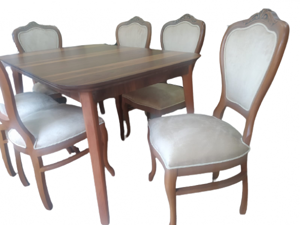 Masa 18497 MUZ AYAK Model Sandalye Kayın Lükens Aslan Cevz YAN Açıl tabla El yapı - 7