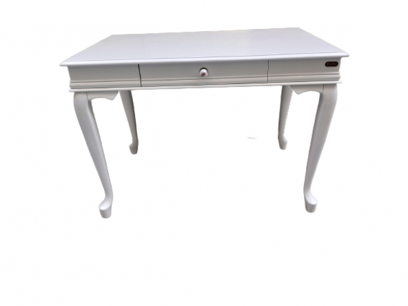 Çalışma Masa ST 19421 Klasik model Kayın Aslan Ayak Beyaz lake boya Porselen Kulp