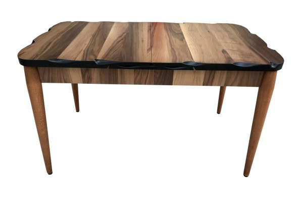 Masa KÜTÜK 19382 Desen Klasik Model Kelebek Açılı Kayın Retro ayak Parlak Ceviz - Resim 3