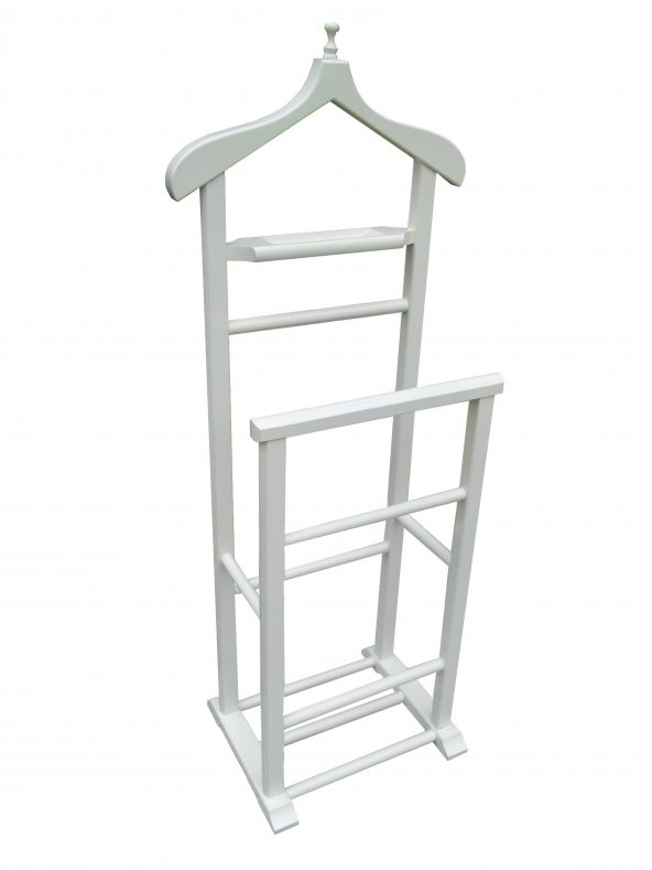 Dilsiz Uşak 12514 Çift Tepe HAVLULUK Parlak BEYAZ Askılık Ahşap Kayın Torna El Yapı