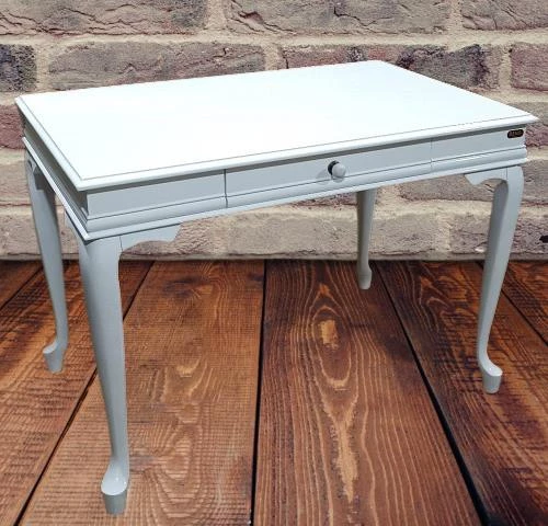 Çalışma Masa ST 19421 Klasik model Kayın Aslan Ayak Beyaz lake boya Porselen Kulp - 6