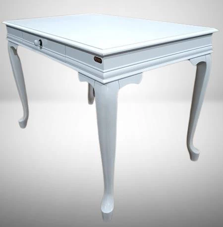 Çalışma Masa ST 19421 Klasik model Kayın Aslan Ayak Beyaz lake boya Porselen Kulp - 4