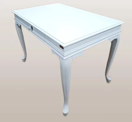 Çalışma Masa ST 19421 Klasik model Kayın Aslan Ayak Beyaz lake boya Porselen Kulp - 3