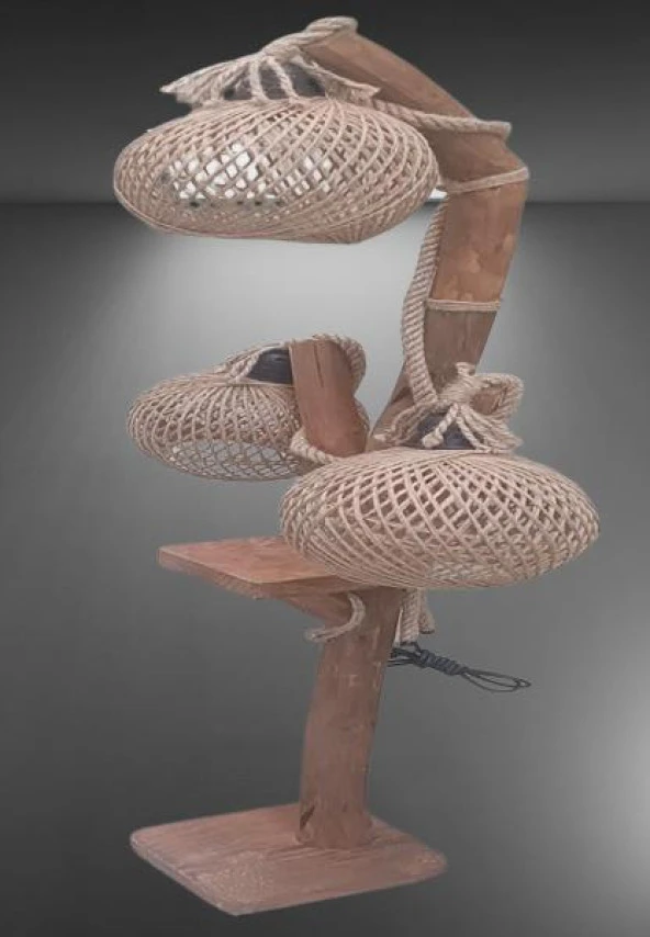 Lambader 13967 Sarmaşık 3 lü Doğal malzemeler Kuru Zeytin veya çam dalı El Yapım - 4