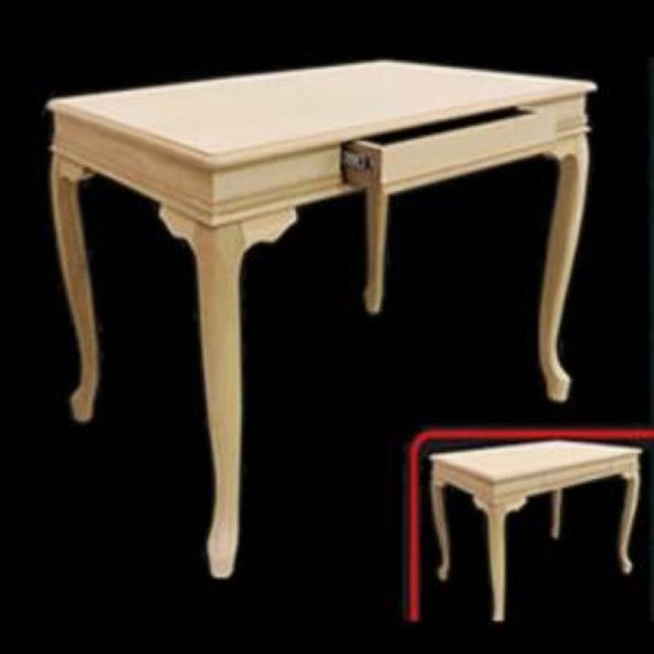 Çalışma Masa ST 17938 ÇEKMECE Model Kayın Aslan ayak kaplama HAM Natüre El Yapım - 2