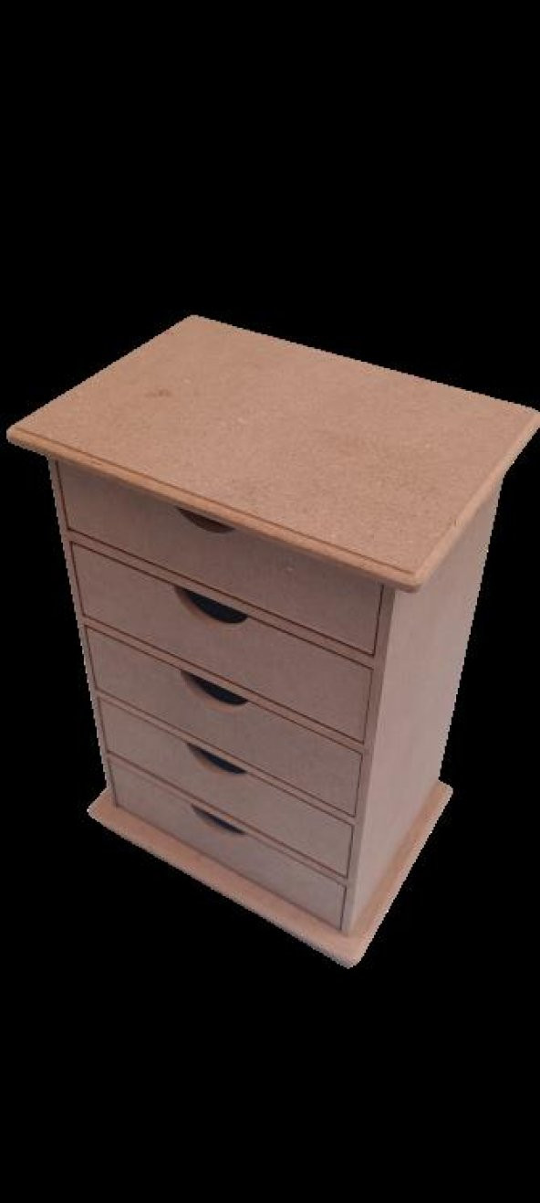 Hobi 90038 Dekoratif Takı Şifonyeri 5 Çekmece Model  HAM Ahşap MDF El yapımı - 6