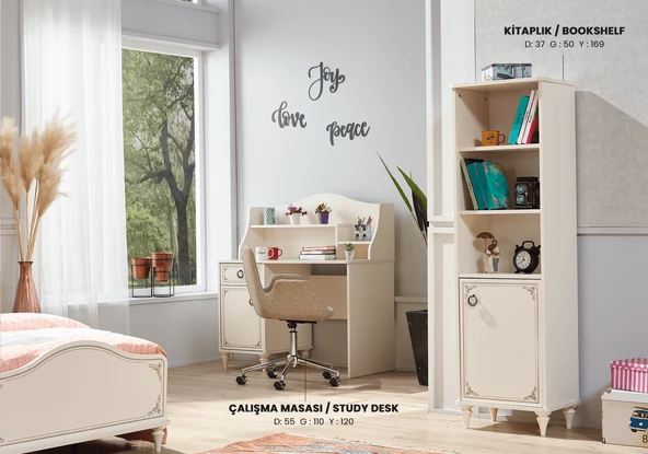 Çalışma masa,Kitaplık Urlu Opera Model Krem Renk koltuk 1Kalite Demonte İnovasyon