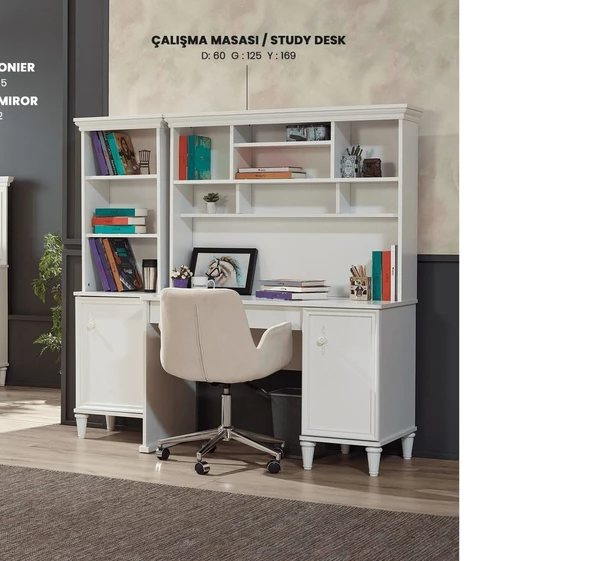 Takım Urlu 12058 DREAM İnovasyon Model Beyaz Renk karyola,Komodin,Gardrop,Çalışma Masa - 4