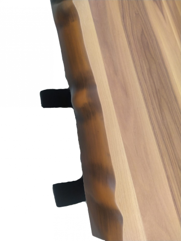 Masa 17916 KÜTÜK DESEN Tk Model X metal ayak Açıl Tabla kütük desen El Yapım - 5