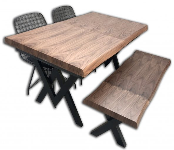 Masa KÜTÜK 17919 DESEN Model tk X metal ayak Açılır Benc tel sandalye El Yapım - 3