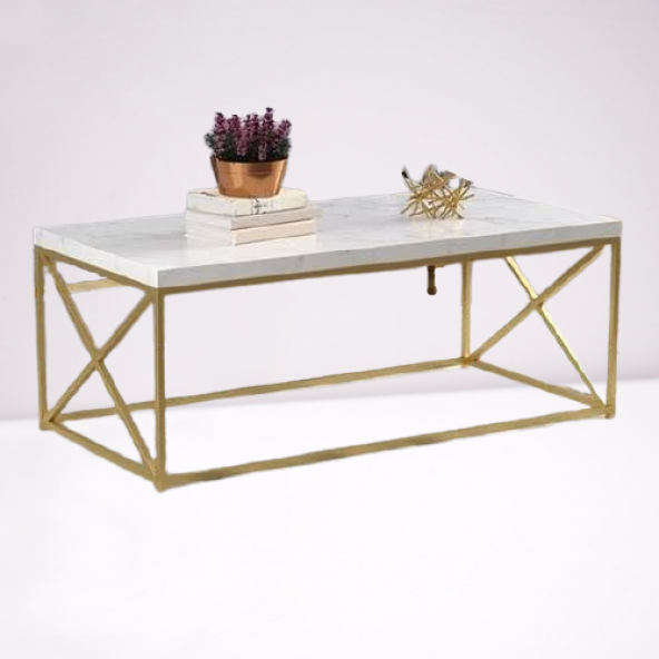 Orta Sehpa 19323 Ogem çapraz Model Metal Transmisyon çelik Gold Kaplama El Yapım - 3