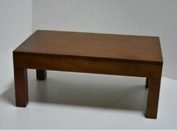 Orta Sehpa 13563 KÜT Model Ahşap Kutu Ayak MDF Parlak Ceviz Natüre Tabla El Yapı - Resim 3