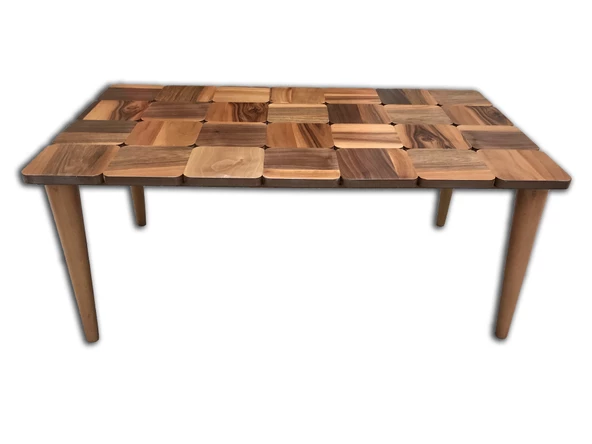 Orta sehp 13790 KARELİ Tabla MODEL Kayın Retro Ayak Parlak Ceviz Natüre El Yapım - 3