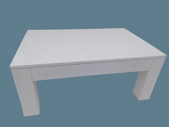 Orta Sehpa 14568 Model Ahşap Kutu Ayak MDF Parlak Beyaz Lake Boya Tabla El Yapım