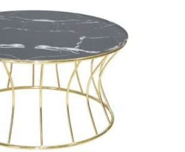 Brc 17554 SEHPA Kum saat Model Siyah Mermer Temper Cam Metal Gold renk Kaplam - Resim 2