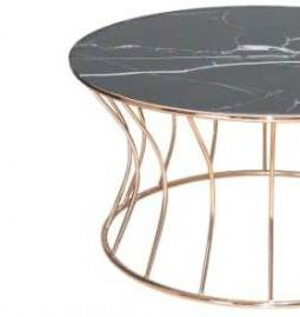 Brc 17558 ORTA SEHPA Kumsaat Beyaz mermer Temper Cam Metal ROSE Kaplama El Yapım - Resim 2