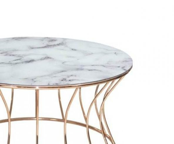 Brc 17559 ORTA SEHPA Kum saat Beyaz mermer Temper Cam Metal Gold renk Kaplama - Resim 2