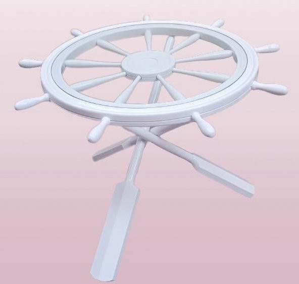 Orta sehpa 17617 Dümen Model Kayın Çapraz X Ayak Parlak Beyaz Lake Boya El Yapım - Resim 3