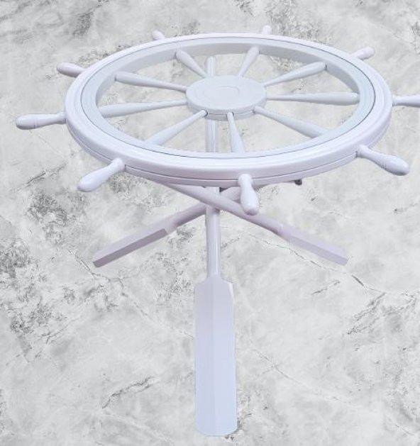 Orta sehpa 17617 Dümen Model Kayın Çapraz X Ayak Parlak Beyaz Lake Boya El Yapım - Resim 4