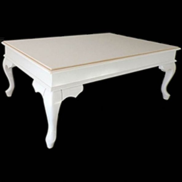 Orta Sehpa 17773 Klasik Model Kayın Aslan ayak demonto beyaz sarı oluk El Yapım - 2