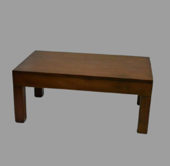 Orta Sehpa 17782 Klasik Model Ahşap Kutu Küt Ayak MDF Ceviz Natüre Tabla El Yapım - 2