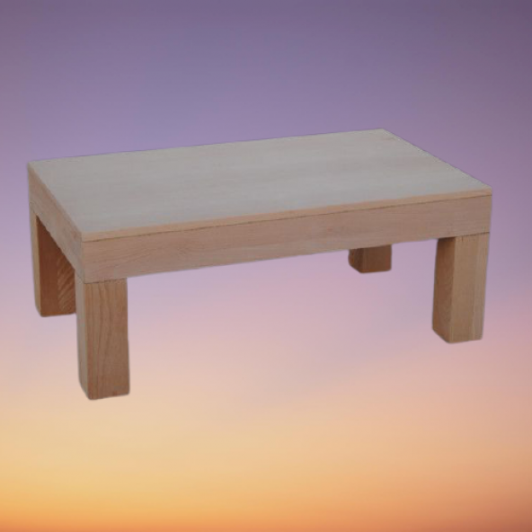 Orta Sehpa 17783 KÜT Klasik Model Ahşap Küt Ayak MDF HAM Natüre Tabla El Yapım - 2