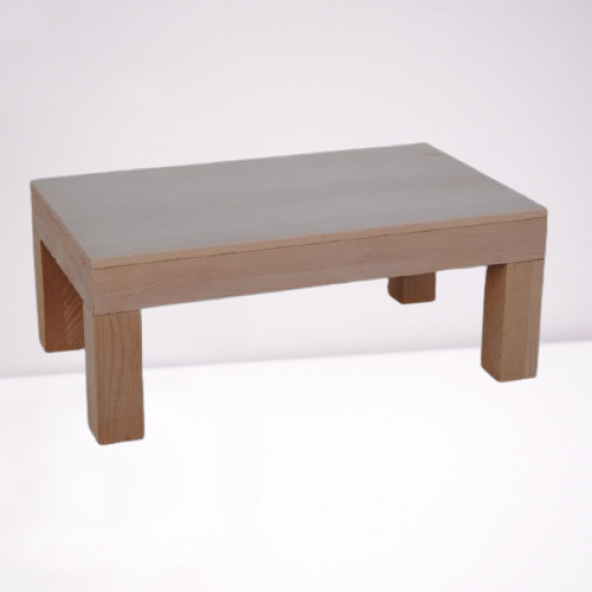 Orta Sehpa 17783 KÜT Klasik Model Ahşap Küt Ayak MDF HAM Natüre Tabla El Yapım - 4