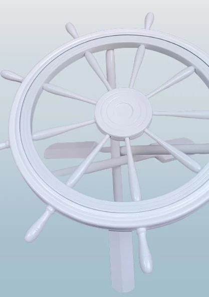 Orta sehpa 18030 Dümen Model Kayın Çapraz X Ayak Parlak Beyaz Lake Boya El Yapım - Resim 3