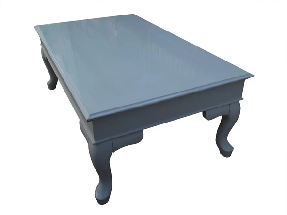Orta Sehpa17933 Klasik demonto Model Kayın Aslan Ayak Parlak gri Lake MDF Tabla