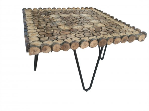 Orta Sehpa 18145 Kütük doğal Ağaç Dalı Kesme Model Metal Ayak Üstü Cam El Yapım - Resim 6