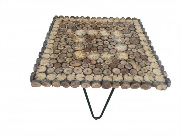 Orta Sehpa 18145 Kütük doğal Ağaç Dalı Kesme Model Metal Ayak Üstü Cam El Yapım - Resim 7