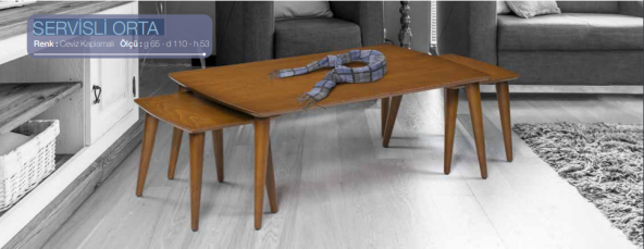 Orta Sehpa 18267 OSM SERVİSLİ Model Parlak Ceviz Ahşap Kayın torna ayak El yapım - Resim 6