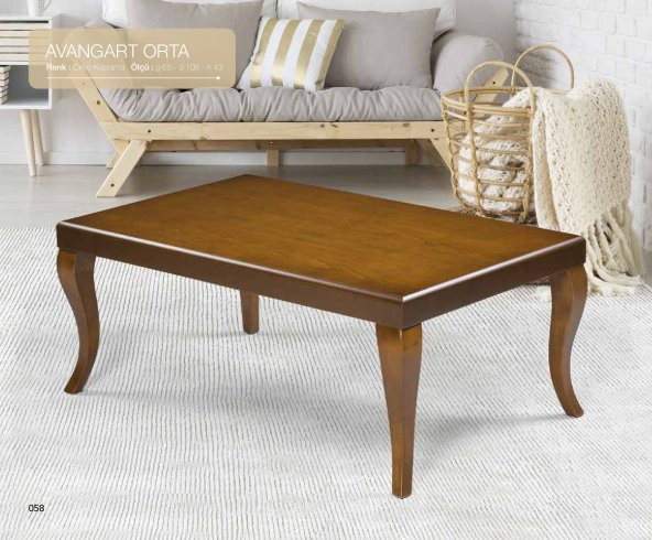 Orta Sehpa 18269 OSM Avangard Aslan Model Ceviz Ahşap Kayın Klasik ayak El Yapım