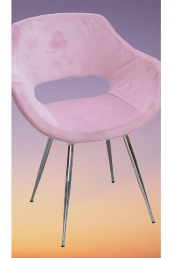 Sandalye 141820 Monaco Metal  nikelaj ayak Ort Dökme Sünger Baby face Kumaş Pemb - Resim 2