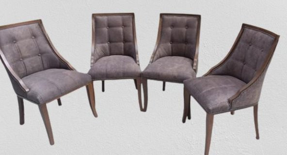 Sandalye 90146 Zus 40 Kayın ayak Kalite giydirme KAPİTON Kumaş Döşem 4Ad El Yapım - Resim 3