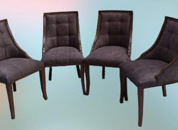 Sandalye 90146 Zus 40 Kayın ayak Kalite giydirme KAPİTON Kumaş Döşem 4Ad El Yapım - Resim 4