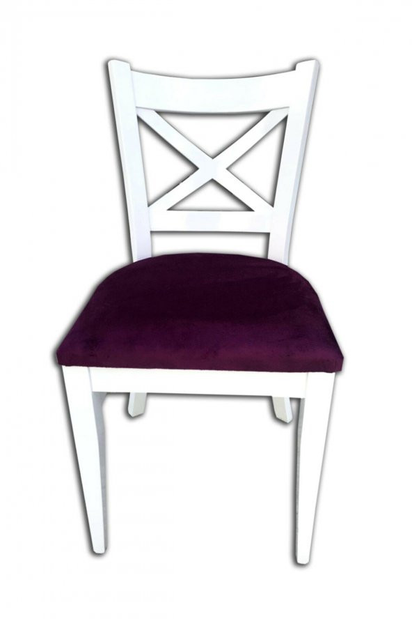 Sandalye ST ÇAPRAZ model Kayın Torna RETRO Ayk Babyface kumaş Döşeme Parlak Beyaz