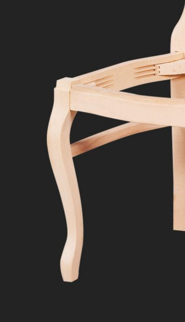 Sandalye12382 T ASLAN Model Kayın Torna ayak HAM Natüre Klasik Mobilya El Yapım - 4