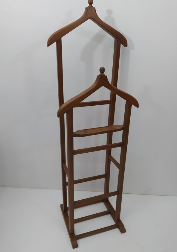 Dilsiz Uşak 13829 ÇİFT TEPE Model Parlak Ceviz Natüre Renk Askılık Kayın El Yapım - 6