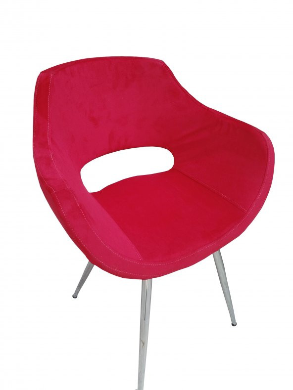 Sandalye 137200 Monaco Metal nikelaj ayak Ort Dökm Sünger Baby face Kumaş KIRMIZI - Resim 2