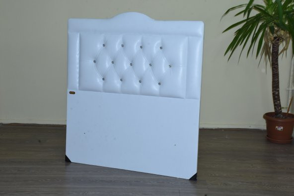 Başlık 90*190 cm 13419 Model SUNİ DERİ BEYAZ SİLİNİR Kapitone döşeme El Yapım