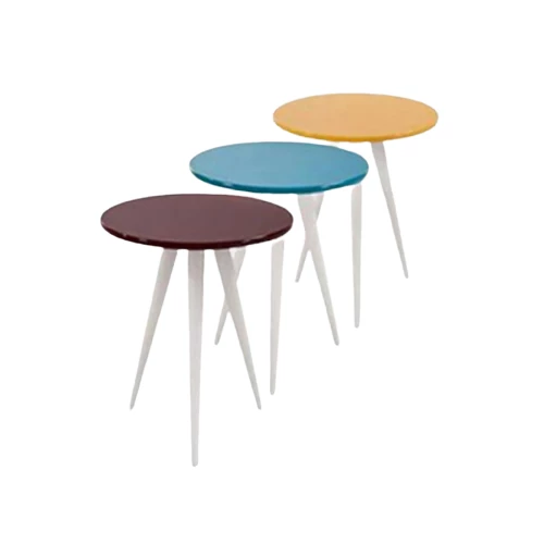 Zigon 17788 3Ayak Parlak 3Renk Model Sehpa Kayın RETRO Ayak MDF tabla EL Yapım - Resim 5