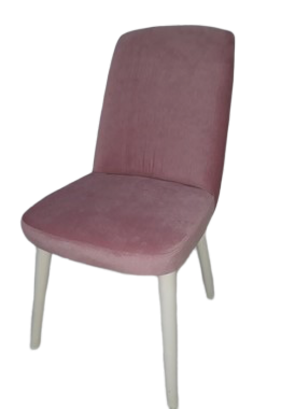 Sandalye 12612 GİYDİRME model Kayın RETRO Ayak Babyface kumaş Parlak beyaz papel