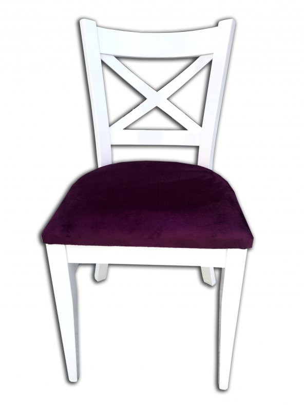 Sandalye ST ÇAPRAZ model Kayın RETRO Ayk Babyface kumaş Döşem Parlak Beyaz Elyapı