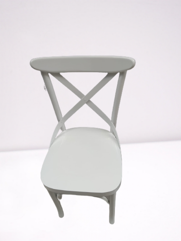 Sandalye 12419 Çapraz Klasik Bambu model Kayın RETRO Ayak Parlak Beyaz El Yapım - 6