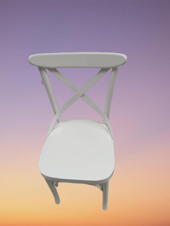 Sandalye 12419 Çapraz Klasik Bambu model Kayın RETRO Ayak Parlak Beyaz El Yapım - 7