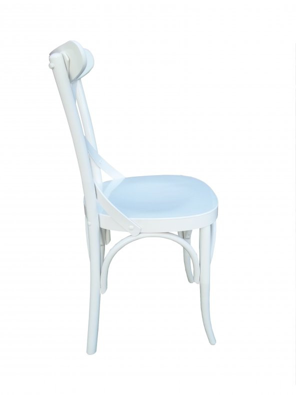 Sandalye ST Çapraz model Kayın Bambu RETRO Ayak Parlak Beyaz El Yapım