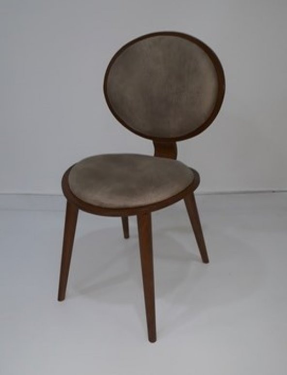 Sandalye12574 Papel Kayın RETRO Ayak soho Kumaş Oval Sırt Yuvarlak oturum El Yapı - Resim 3