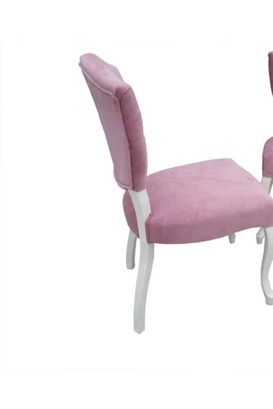 Sandalye 13250 Kelebek Klasik Kayın Aslan Parlak Beyaz Babyface kumaş El Yapım - 3